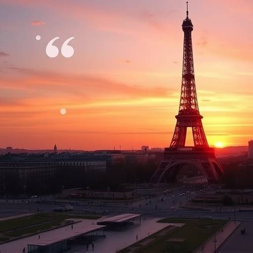 Eiffel Tower in Paris at sunset